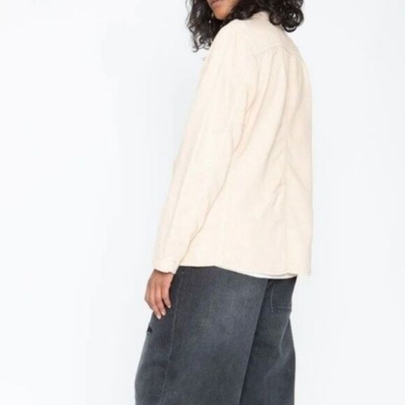 Sandrine Rose -968‎ x Free People NWT Empire Jacket Utility Shirt White Size S - Picture 2 of 9
